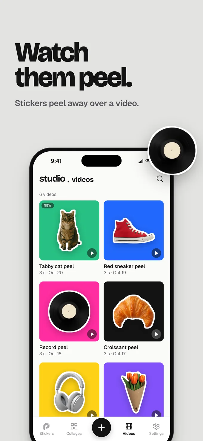 Sticker videos in the Videos tab